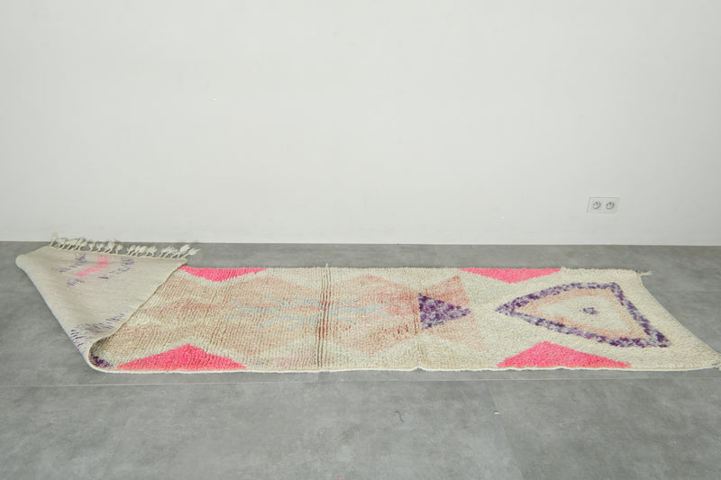 Handwoven Moroccan runner rug - 2.4 ft x 10.4 ft