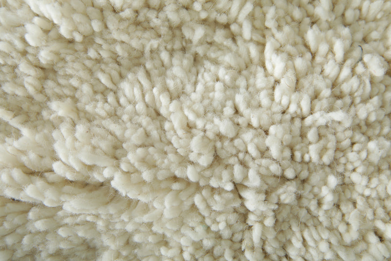 Custom handmade Moroccan shaggy rug with 3 matching pillows