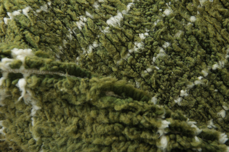 Moroccan wool runner – Olive green beni ourain style - 2.1 ft x 6 ft