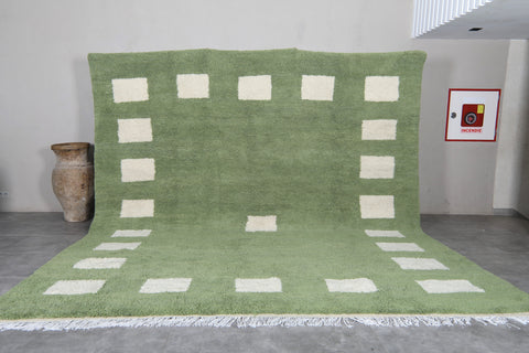 Custom Green Berber rug - Handmade Beniourain rug - Wool rug
