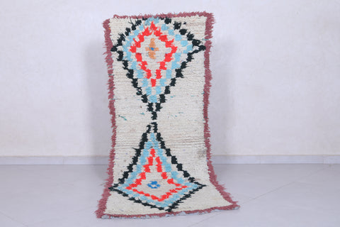 Moroccan berber rug 2.3 X 6.1 Feet - Boucherouite Rugs