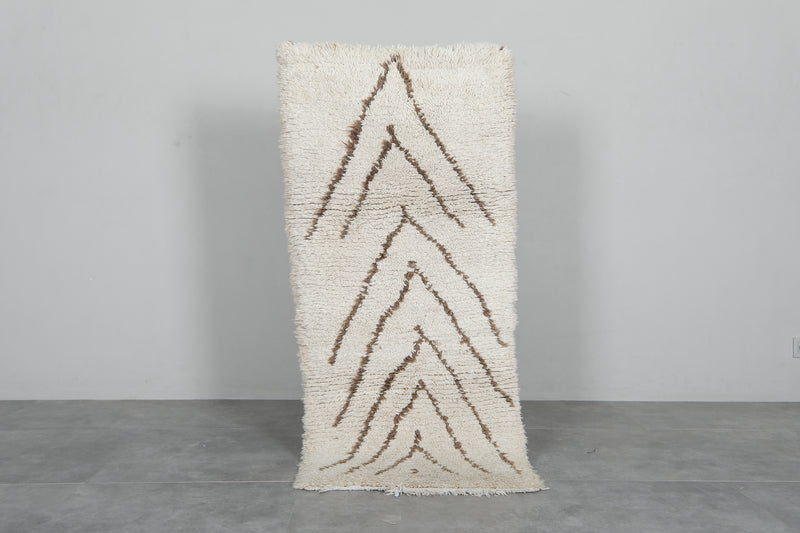 Handmade Beni Ourain Rug Runner 2.2x5 ft - Moroccan Wool Rug - Runner moroccan rugs