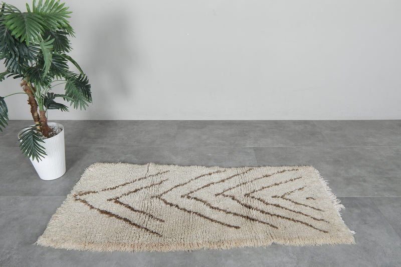 Handmade Beni Ourain Rug Runner 2.2x5 ft - Moroccan Wool Rug - Runner moroccan rugs