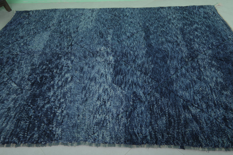 Blue Moroccan rug - 6.1 x 8.2 ft | Handwoven deep elegance