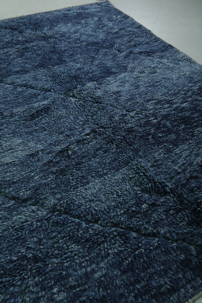 Blue Moroccan rug - 6.1 x 8.2 ft | Handwoven deep elegance