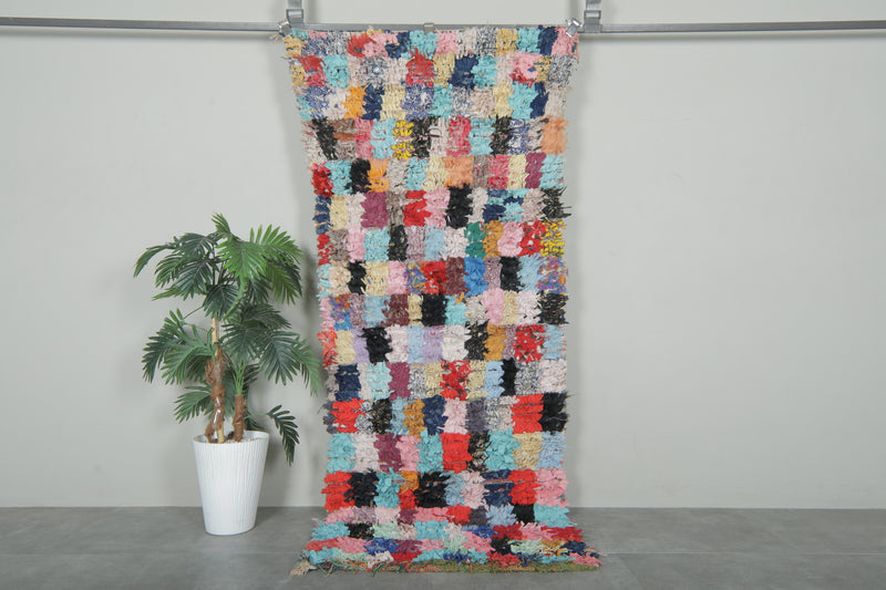 Multicolor Moroccan Boucherouite Rug – 5.2 x 7.5 Feet Handmade Patchwork Carpet - Boucherouite Rugs