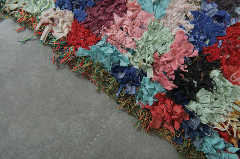 Multicolor Moroccan Boucherouite Rug – 5.2 x 7.5 Feet Handmade Patchwork Carpet - Boucherouite Rugs