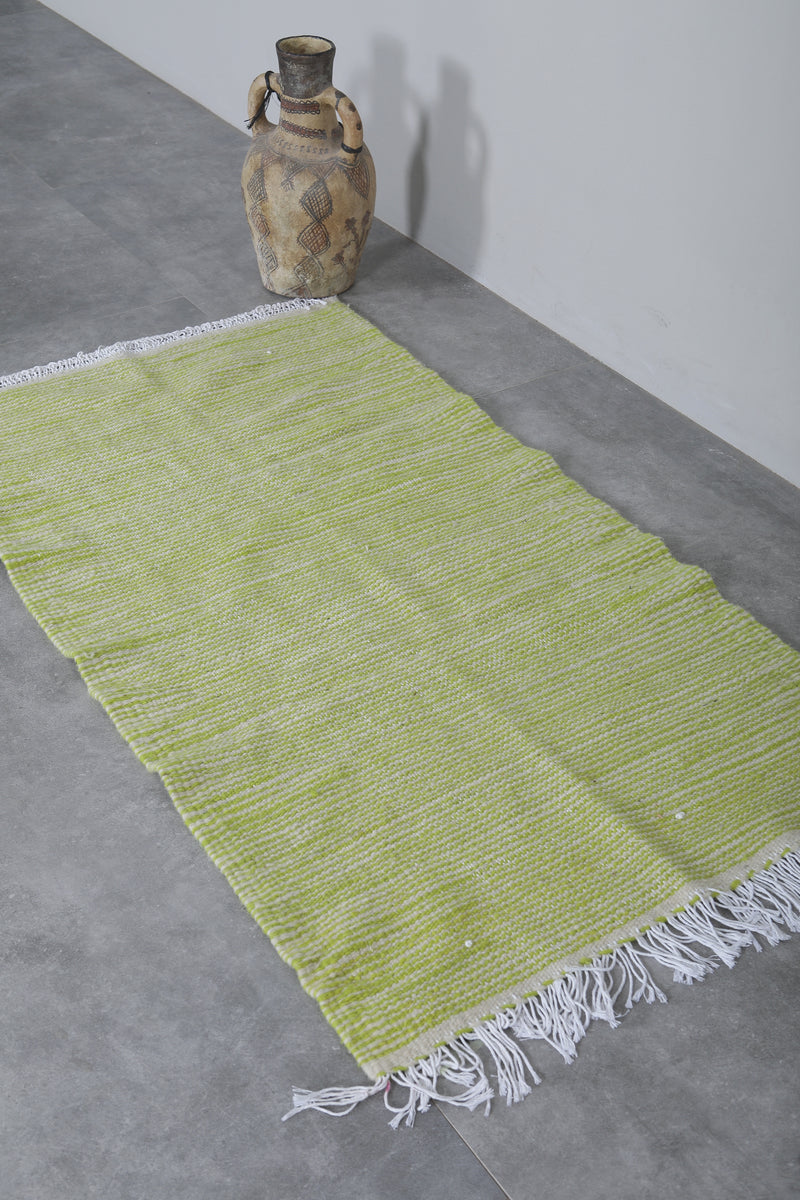 Lime Green Moroccan Rug - 2.6 X 4.8 Feet | Handcrafted Beauty