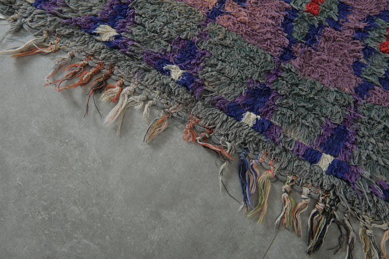 Long Vintage Moroccan Boucherouite Runner – 2.8 x 11.3 Feet Handwoven Hallway Rug - Boucherouite Rugs