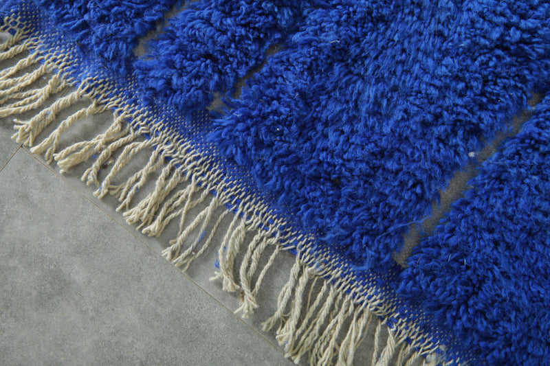 Blue Moroccan Wool Runner – Custom Handmade Rug - Beautiful Rug - custom moroccan rugs