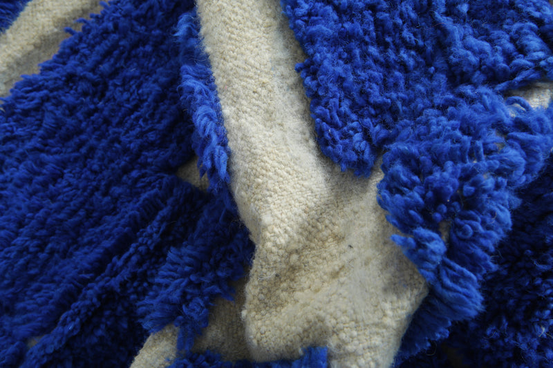 Blue Moroccan Wool Runner – Custom Handmade Rug - Beautiful Rug - custom moroccan rugs