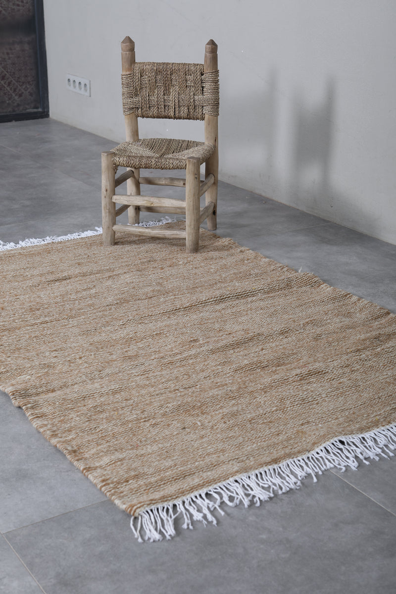 Neutral Moroccan Rug - 3.4 X 5.1 Feet | Handwoven Perfection