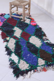 Moroccan berber rug 2 X 5.7 Feet - Boucherouite Rugs