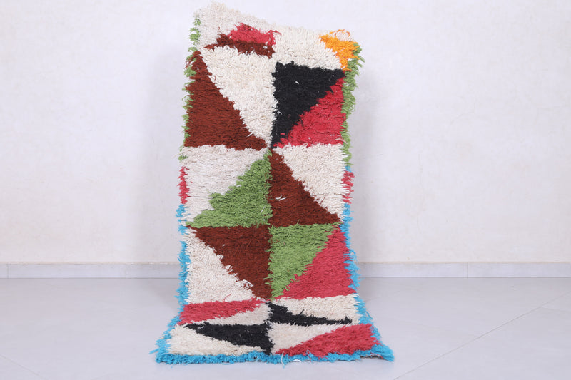 Vibrant Moroccan Berber Rug - 2.1 X 5.8 Feet | Handwoven Artisan Rug - Boucherouite Rugs