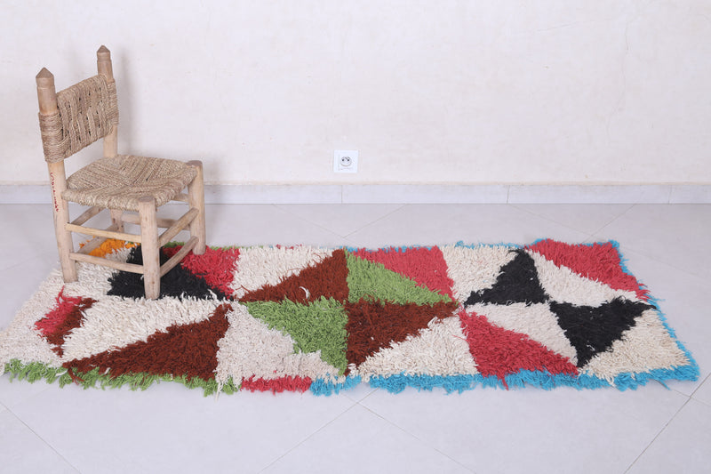Vibrant Moroccan Berber Rug - 2.1 X 5.8 Feet | Handwoven Artisan Rug - Boucherouite Rugs