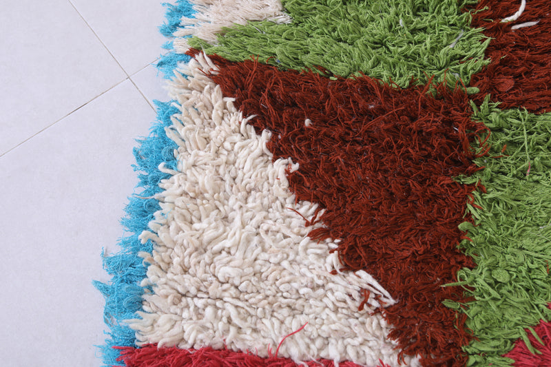 Vibrant Moroccan Berber Rug - 2.1 X 5.8 Feet | Handwoven Artisan Rug - Boucherouite Rugs