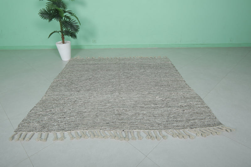 Handwoven Moroccan Rug - 5.9 X 6 Feet | Neutral Tones - Flat woven rugs