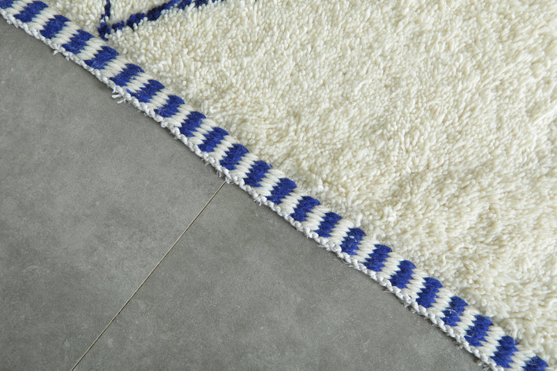 Moroccan beni ouraion rug with Blue diamond lattice - Custom rug