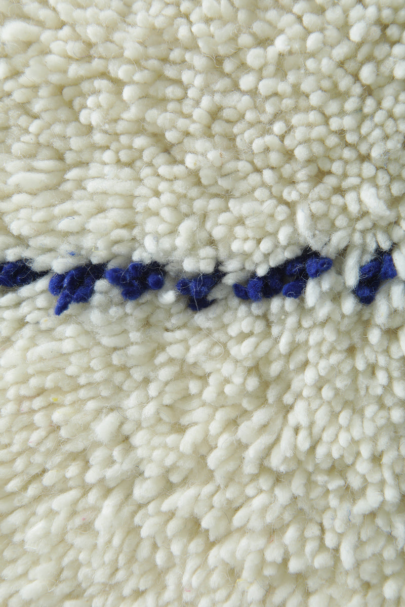 Moroccan beni ouraion rug with Blue diamond lattice - Custom rug