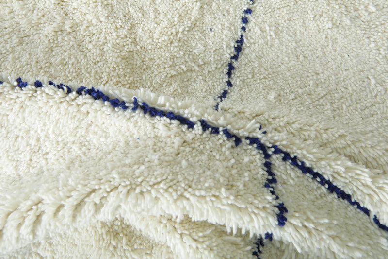 Moroccan beni ouraion rug with Blue diamond lattice - Custom rug