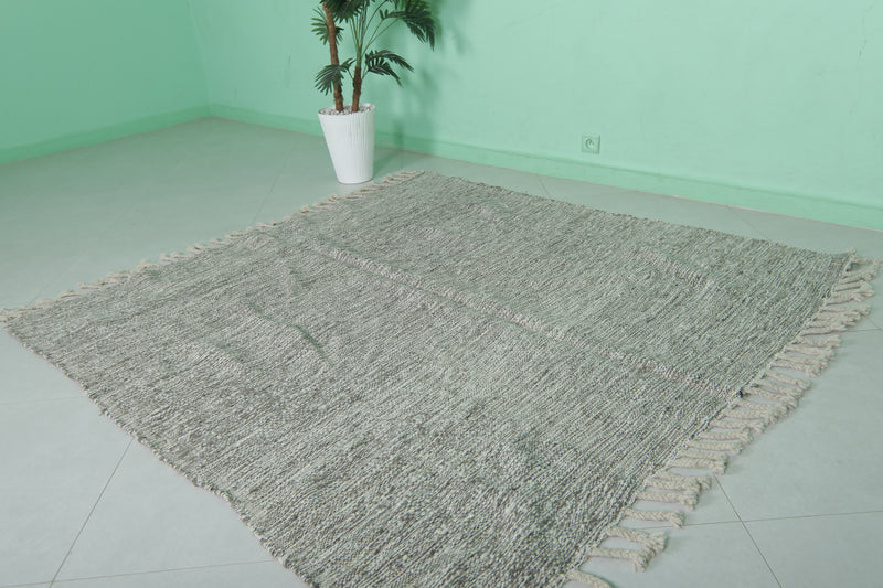 Handwoven Moroccan Rug - 5.9 X 6 Feet | Neutral Tones - Flat woven rugs