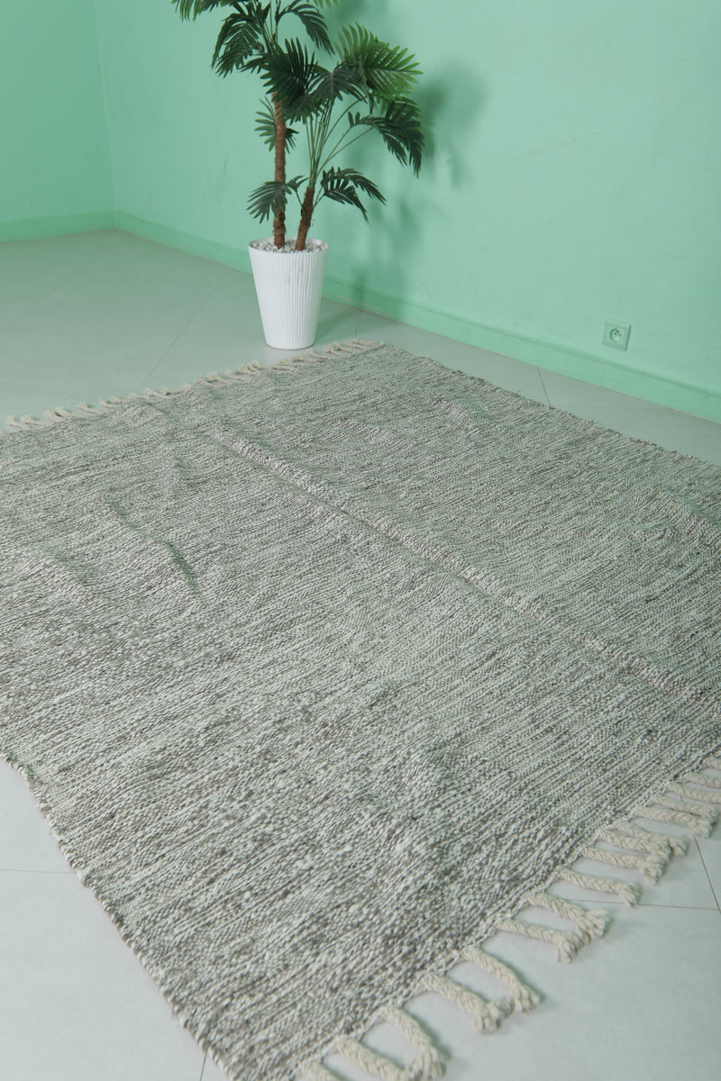 Handwoven Moroccan Rug - 5.9 X 6 Feet | Neutral Tones - Flat woven rugs
