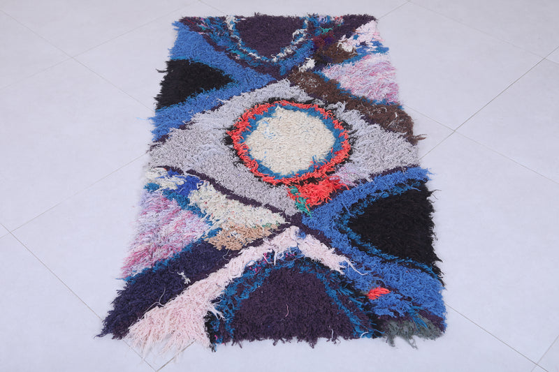Moroccan Berber Rug – 2.4 x 4.6 Feet – Abstract Colorful Design - Boucherouite Rugs