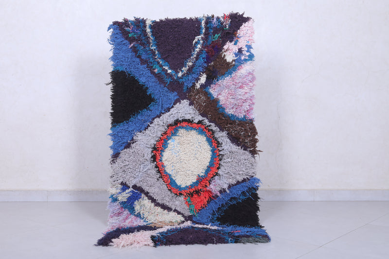 Moroccan Berber Rug – 2.4 x 4.6 Feet – Abstract Colorful Design - Boucherouite Rugs