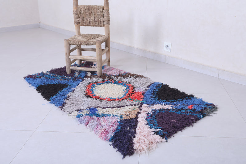 Moroccan Berber Rug – 2.4 x 4.6 Feet – Abstract Colorful Design - Boucherouite Rugs