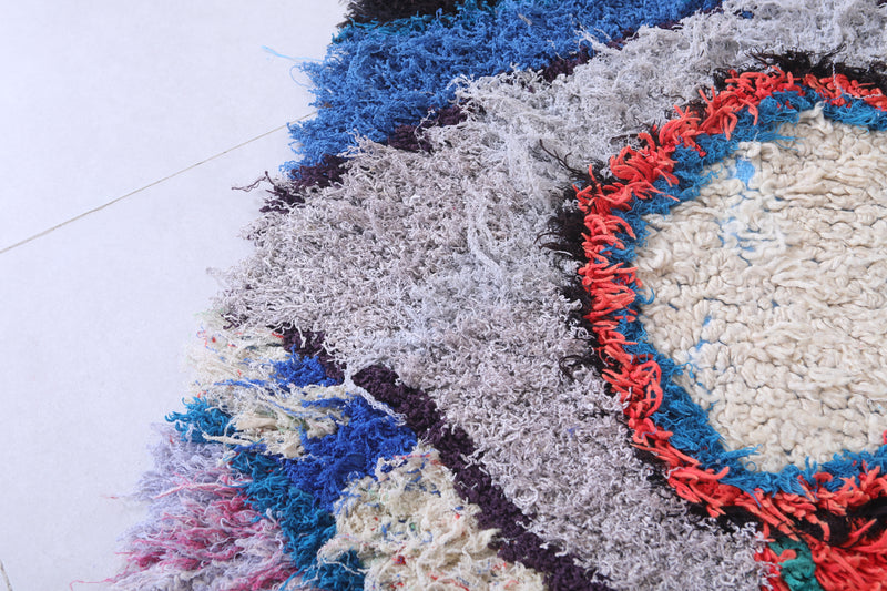 Moroccan Berber Rug – 2.4 x 4.6 Feet – Abstract Colorful Design - Boucherouite Rugs