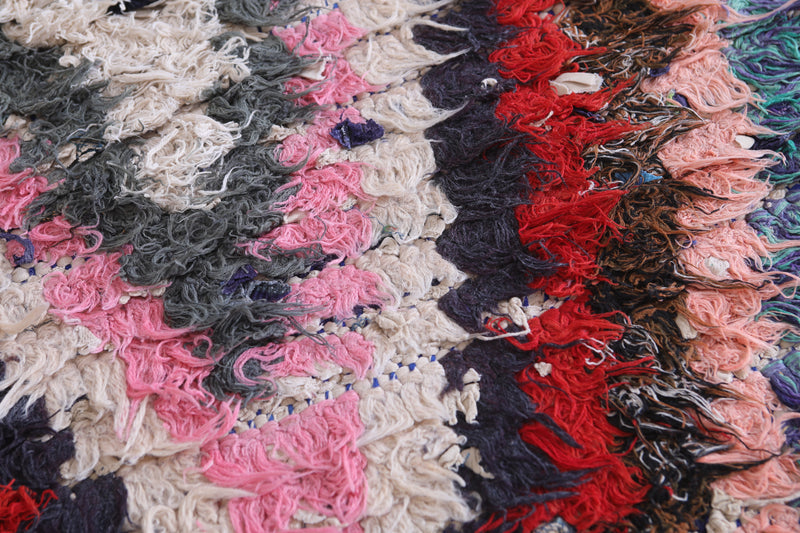 Moroccan Berber Rug - 2.5 X 5.7 ft Vibrant Handmade Carpet - Boucherouite Rugs