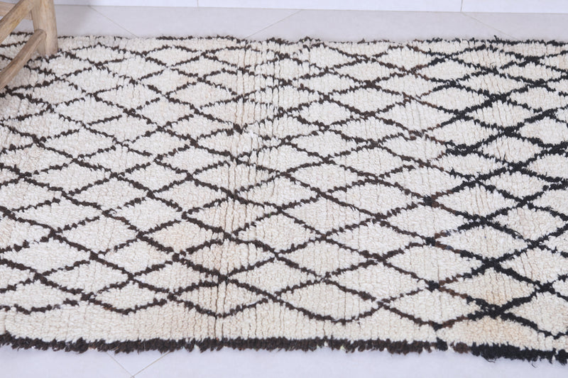 Moroccan Berber Rug - 2.9 x 5.5 ft Handwoven Diamond Pattern - Boucherouite Rugs