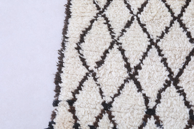 Moroccan Berber Rug - 2.9 x 5.5 ft Handwoven Diamond Pattern - Boucherouite Rugs