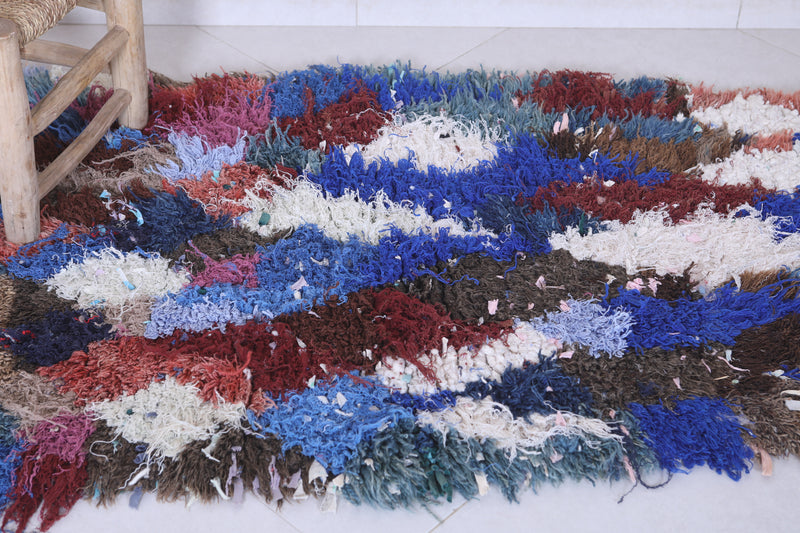 Moroccan Berber Rug - 2.5 X 4.7 ft Multicolor Handmade - Beni ourain rugs