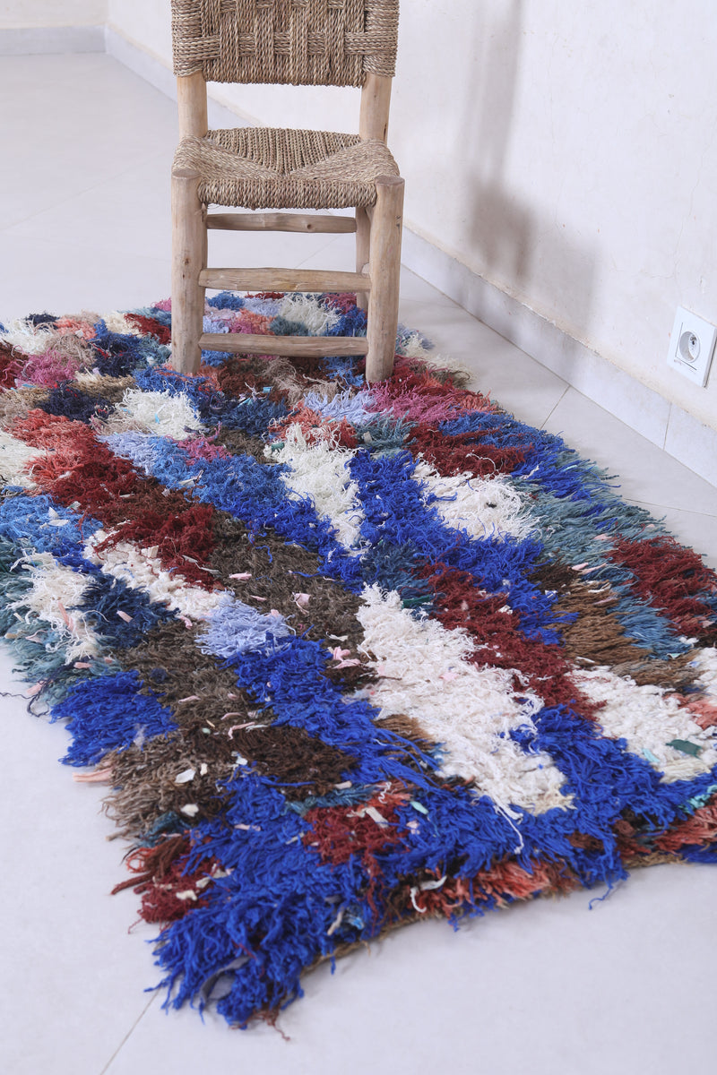Moroccan Berber Rug - 2.5 X 4.7 ft Multicolor Handmade - Beni ourain rugs