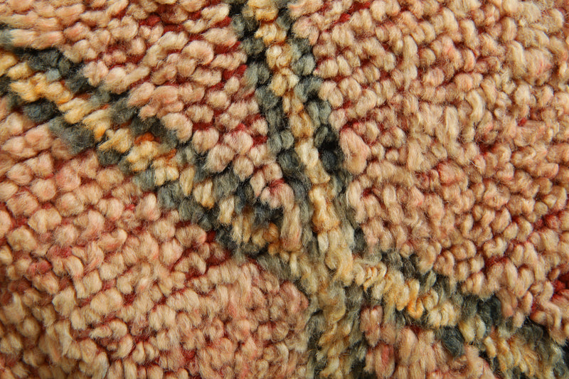 Orange & Red Moroccan carpet - 5.9 ft x 8.4 ft - Wool geometric rug - Moroccan Rug