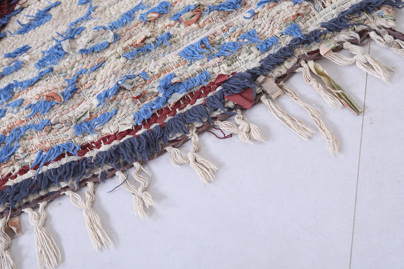 Moroccan Berber Rug - 2.6 X 5.5 ft Unique Artistic Design - Boucherouite Rugs