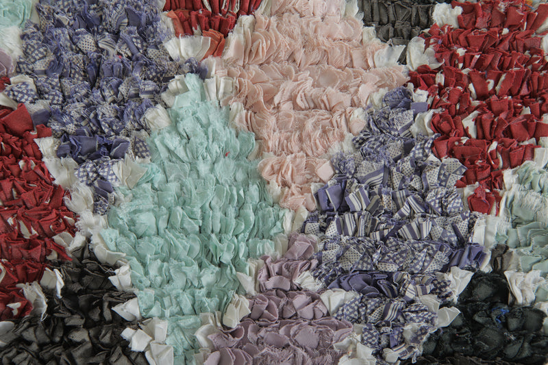 Pastel Diamond Moroccan Boucherouite Rug – 3.7 ft x 8.2 ft - Boucherouite Rugs