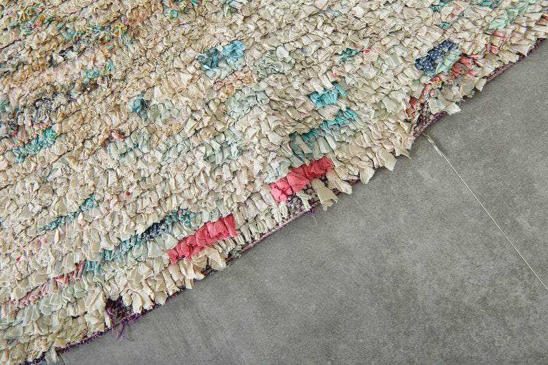 White Moroccan rug - 2.9 ft x 5.5 ft - Handwoven wool rug