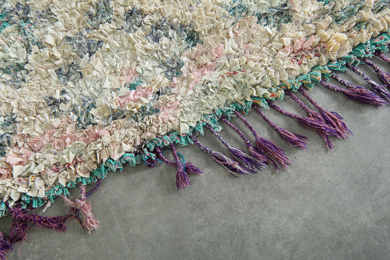 White Moroccan rug - 2.9 ft x 5.5 ft - Handwoven wool rug