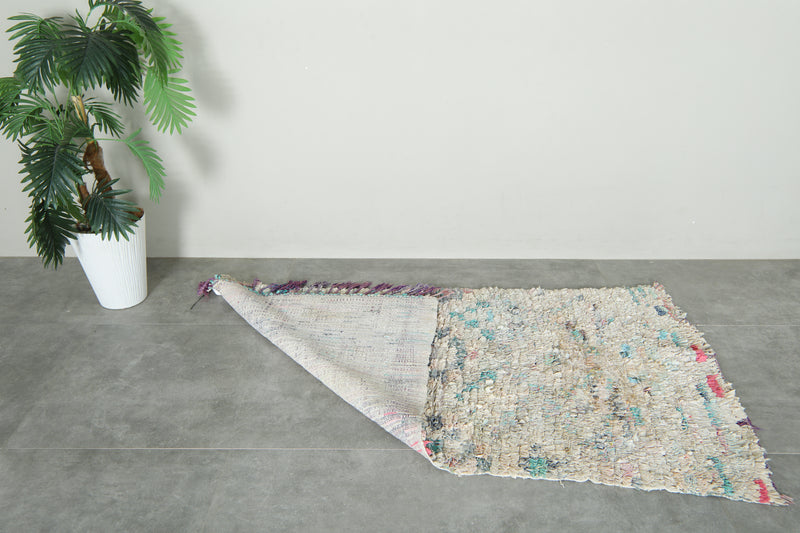 White Moroccan rug - 2.9 ft x 5.5 ft - Handwoven wool rug