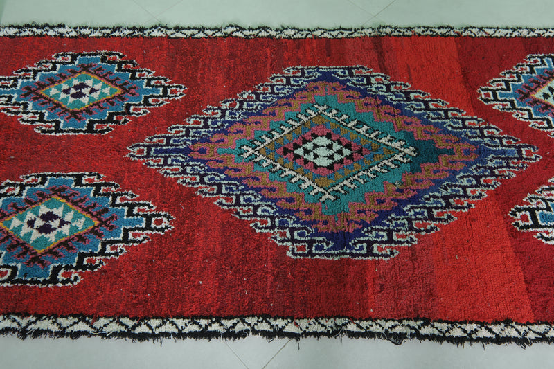 Bold Moroccan Rug 3.6 x 7.8 FT - Geometric Diamond Design - moroccan rug