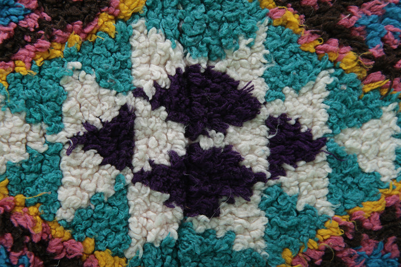 Bold Moroccan Rug 3.6 x 7.8 FT - Geometric Diamond Design - moroccan rug