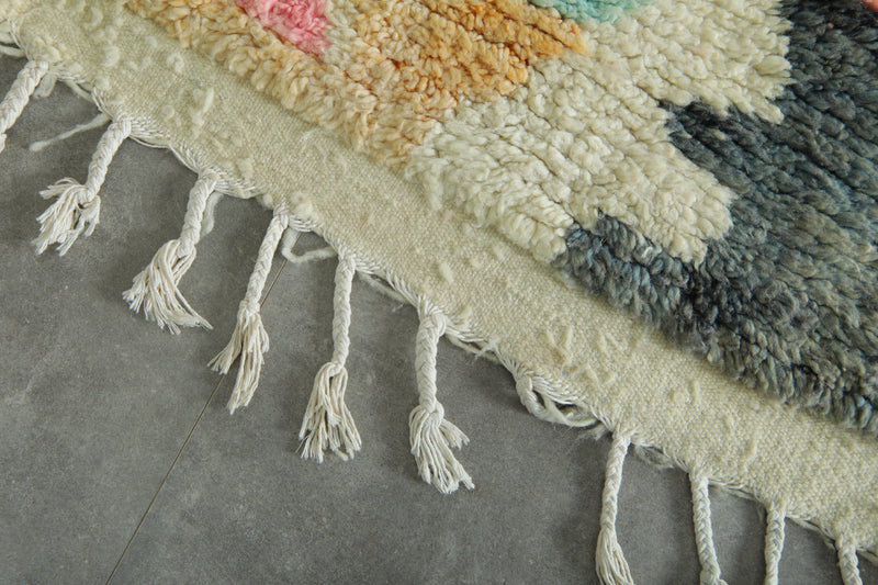 Moroccan runner rug - Pastel geometric beni ourain style - 2.8 ft x 10.9 ft