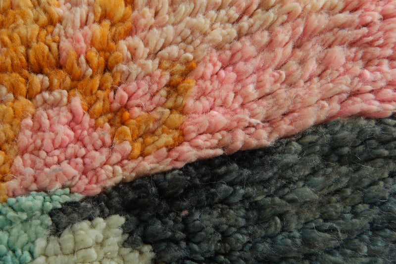 Moroccan runner rug - Pastel geometric beni ourain style - 2.8 ft x 10.9 ft