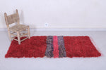 Moroccan berber rug 2.5 X 5.4 Feet - Boucherouite Rugs