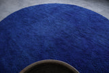 Round Blue Berber Moroccan rug - Custom rounded berber rug