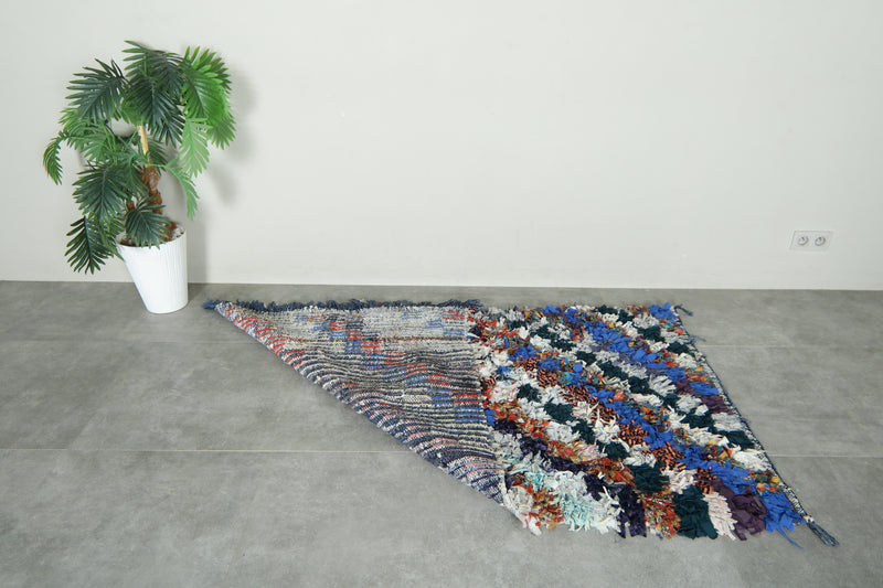 Authentic Moroccan boucherouite rug - Handcrafted shaggy textile - 3.7 ft x 6.2 ft