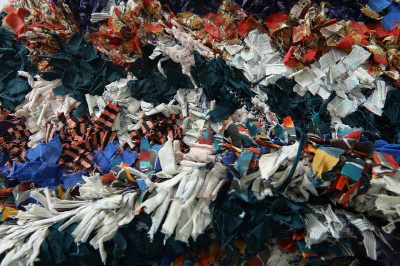 Authentic Moroccan boucherouite rug - Handcrafted shaggy textile - 3.7 ft x 6.2 ft