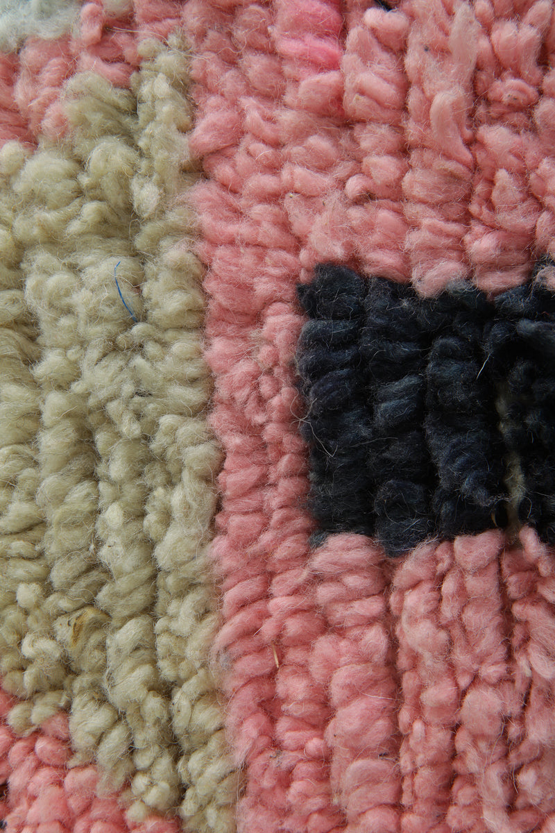 Handwoven Moroccan runner rug - Geometric azilal design - 2.4 ft x 9.8 ft